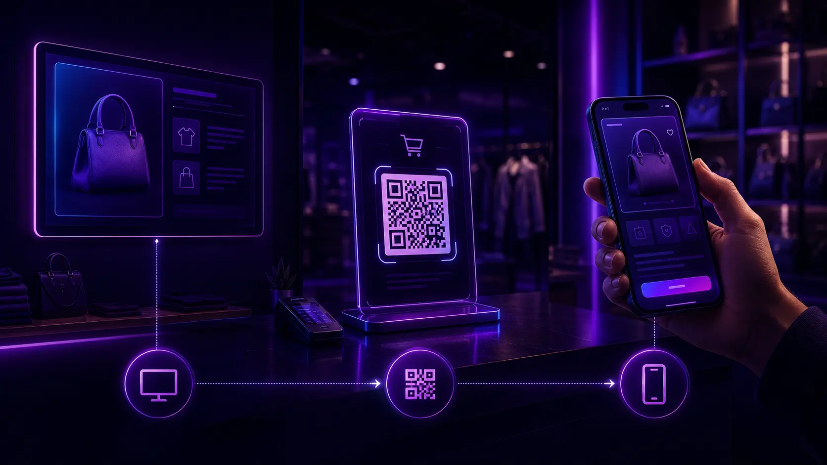 Pourquoi relier un écran, un QR code et une page web peut simplifier le parcours client en boutique